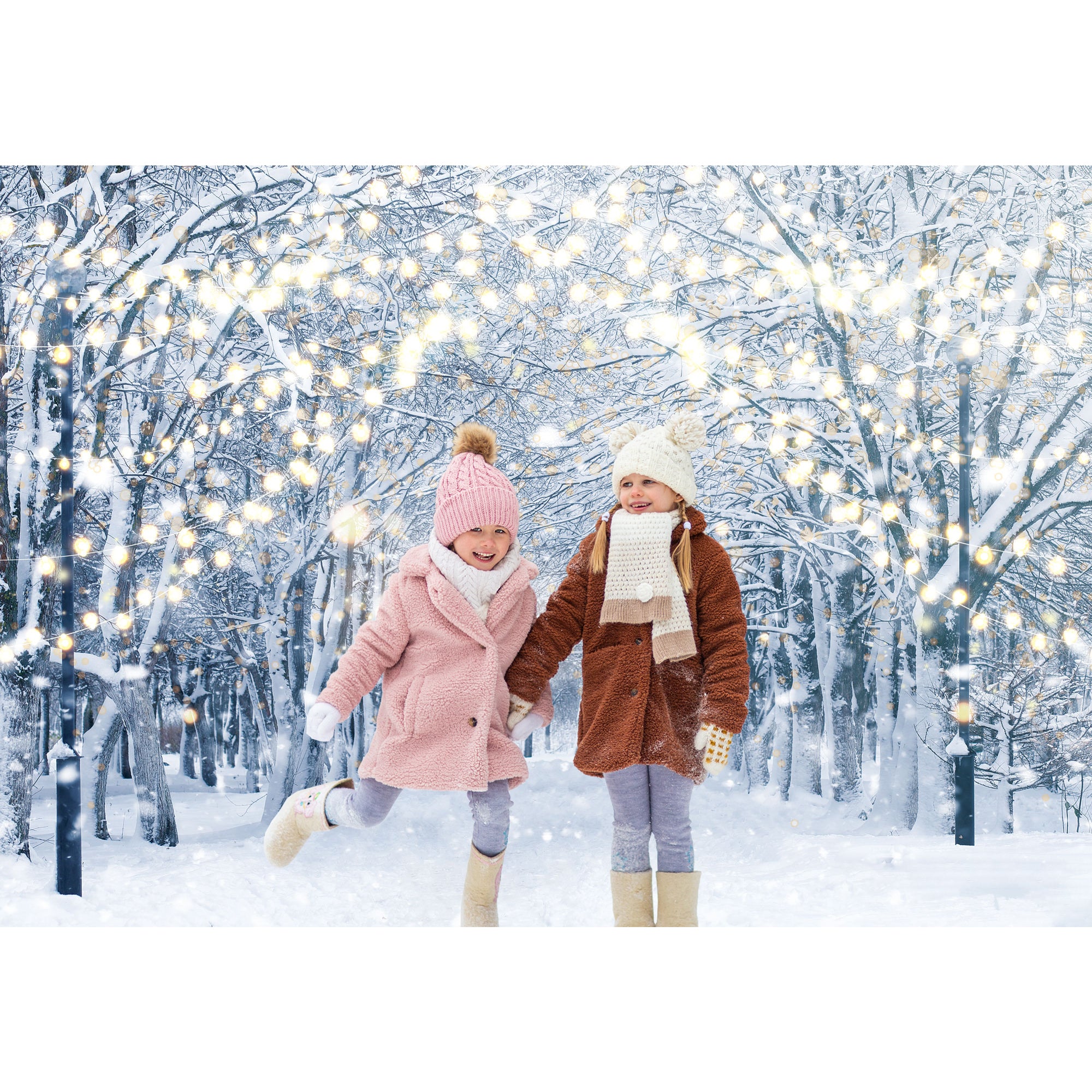 Winter Snowy Scene Photography Backdrop Winter Wonderland Landscape Background