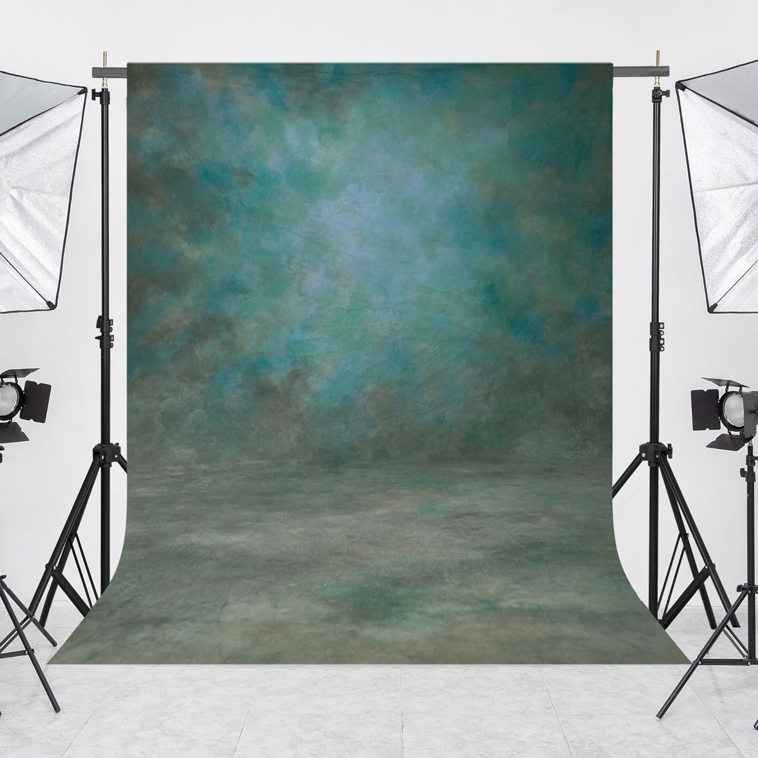 Abstract Backdrops Dark Green and Blue Photo Backdrop for Studio Booth Props Portrait Backgound