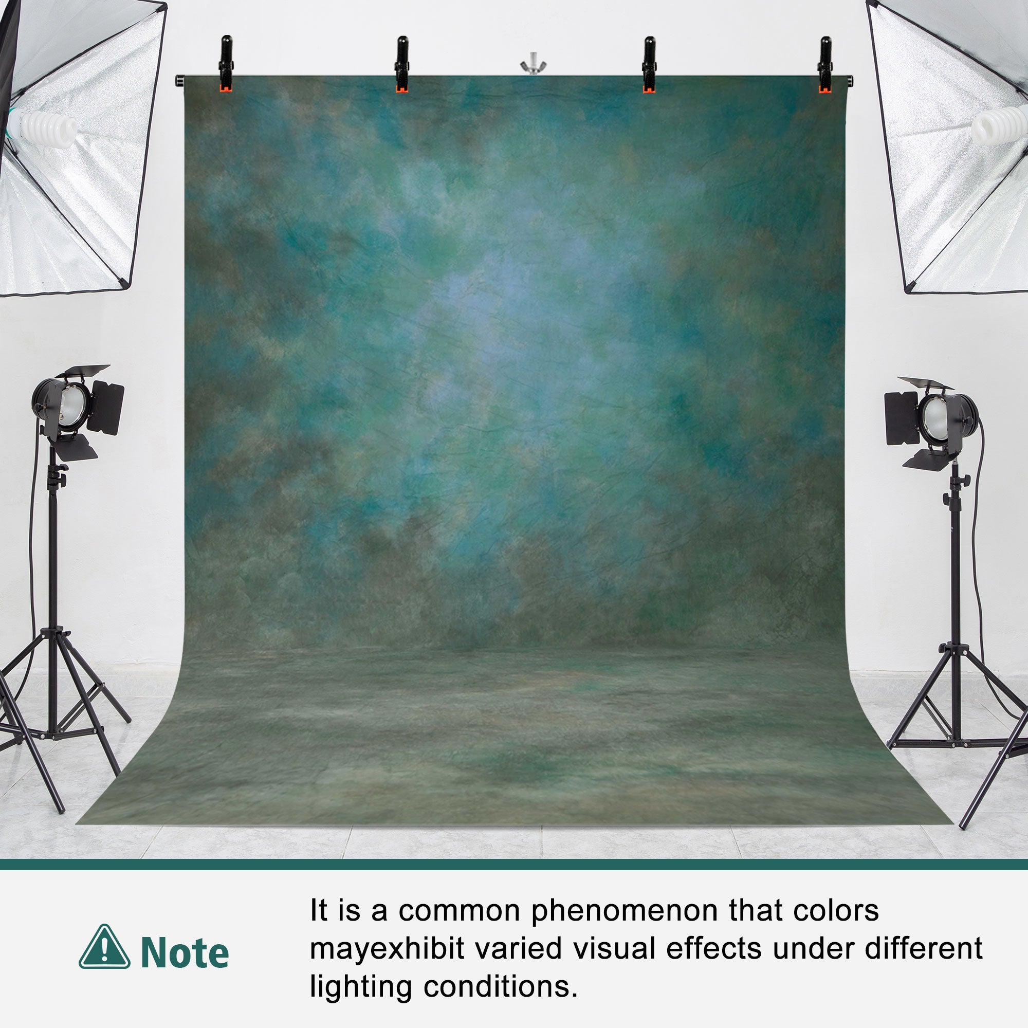 6.5 x 5ft T-Shaped Backdrop Stand with Abstract Green 5x6.5ft Professional Photography Backdrop,Adjustable Backdrop Stand Kit with 4 Spring Clamps,Portable Handbag (2 in 1)