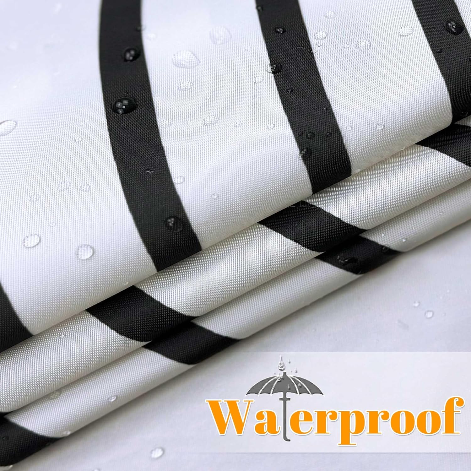 72" x 72" Black and White Boho Shower Curtain Set with Black Tassel Accents and Modern Minimalistic Design Waterproof Polyester,12 Anti Rust Hooks